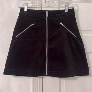 Velvet Mini Skirt Black